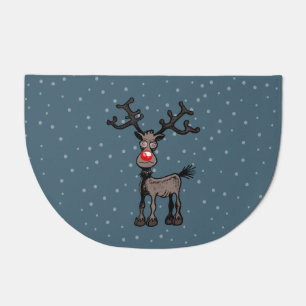 Christmas with stressed out Rudolph Doormat