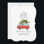 christmas with the...vintage watercolor van holiday card<br><div class="desc">Get in the festive mood with this fun watercolor car and christmas tree design. A beautiful hand painted red car and green tree, gives a traditional rustic feel, which is complimented by modern, trendy, bold script font. The text can be personalised with your family name and message to make it...</div>