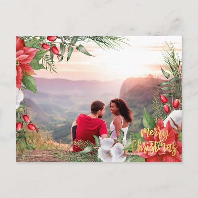 Christmas with your own photo  holiday postcard (Front)