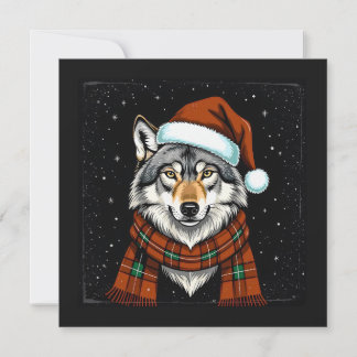 Christmas Wolf Holiday Card