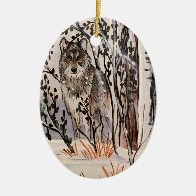 Christmas Wolf Ornament (Front)
