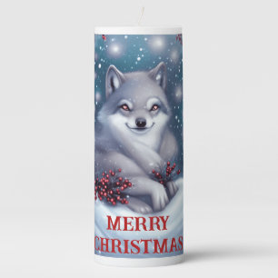 Christmas Wolf - Pillar Candle