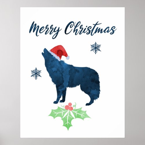 Christmas Wolf Poster