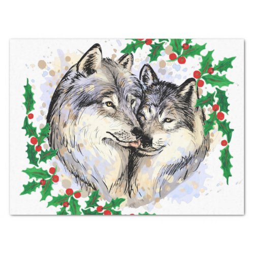 Christmas Wolves Tissue Paper