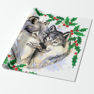 Christmas Wolves Wrapping Paper