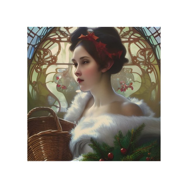 Christmas Woman Wood Wall Art (Front)