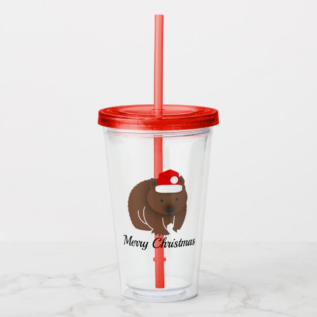 Christmas Wombat Acrylic Tumbler (Front)
