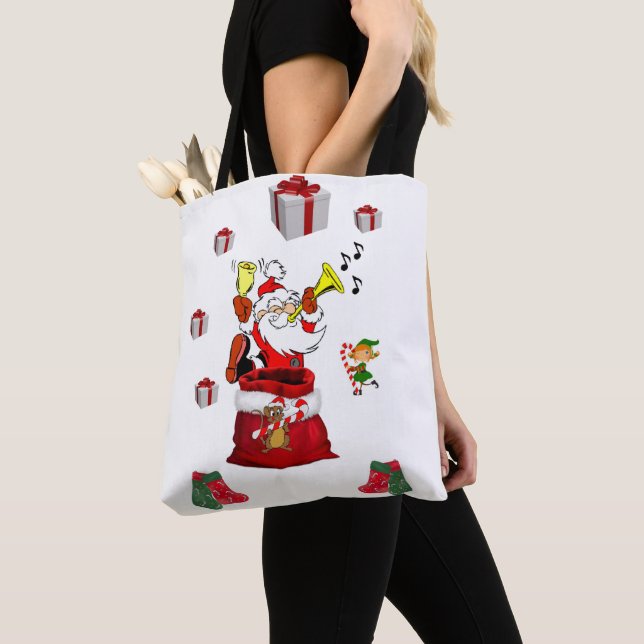 Christmas Women's Tote Bags, Santa Bag (Close Up)