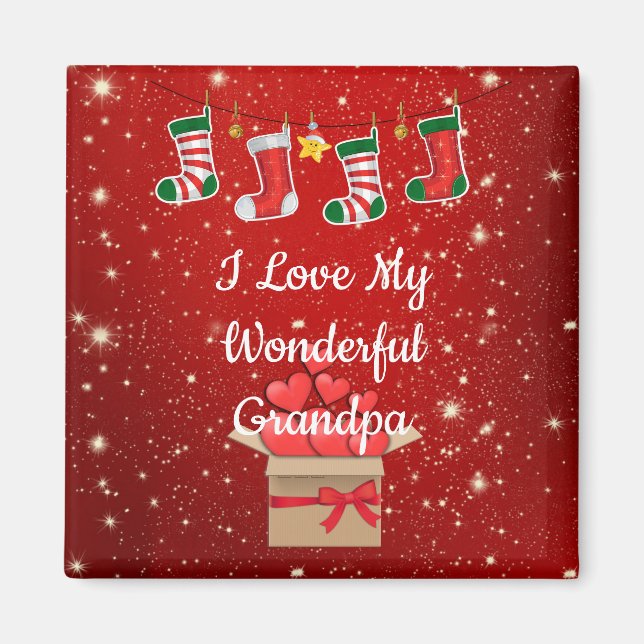 Christmas Wonderful Grandpa Magnet (Front)
