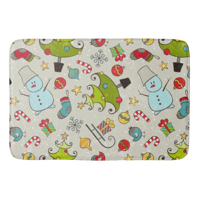 Christmas Wonderland Fun Bathroom Mat (Front)