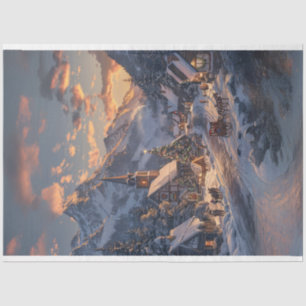 Christmas Wonderland in the Mountains Decoupage Tissue Paper