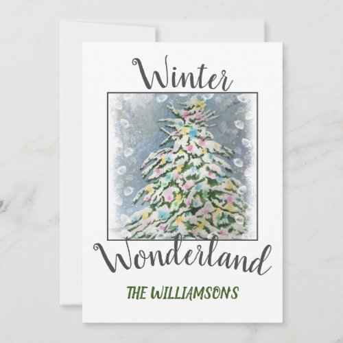 Christmas Wonderland Tree with photo Holiday Card