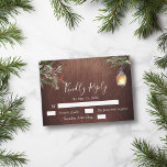 Christmas Wood Pine Winter Wedding RSVP  Note Card<br><div class="desc">This design may be personalized in the area provided by changing the photo and/or text. Or it can be customized by clicking Personalize this Template and then choosing the click to customize further option and delete or change the color of the background, add text, change the text color or style,...</div>