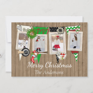 Christmas Wood Rustic Photo Card