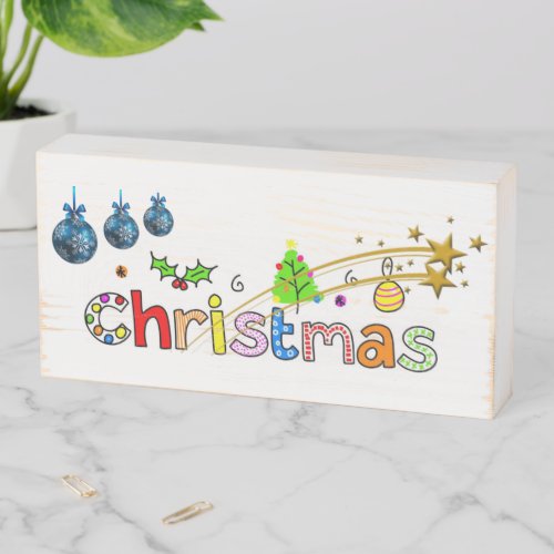 Christmas Wooden Box Sign