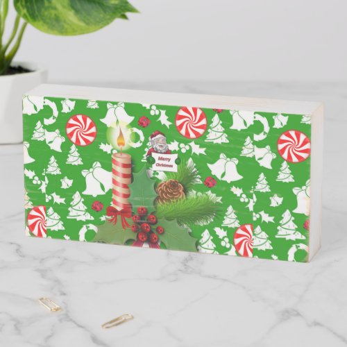 Christmas Wooden Box Sign Christmas Candle