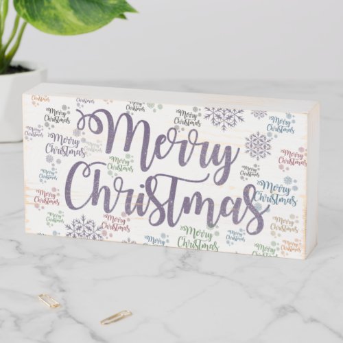 Christmas Wooden Box Sign Merry Christmas