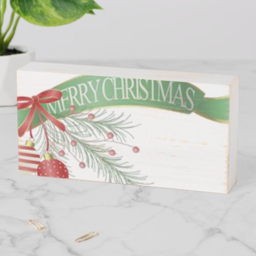 Christmas Wooden Box Sign Merry Christmas