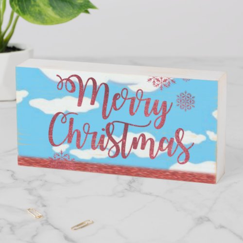 Christmas Wooden Box Sign Merry Christmas