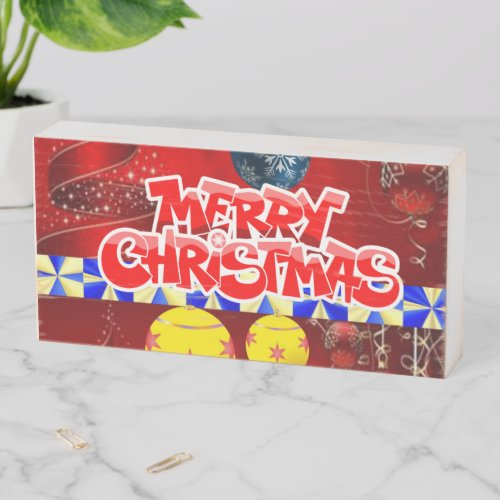 Christmas Wooden Box Sign Merry Christmas