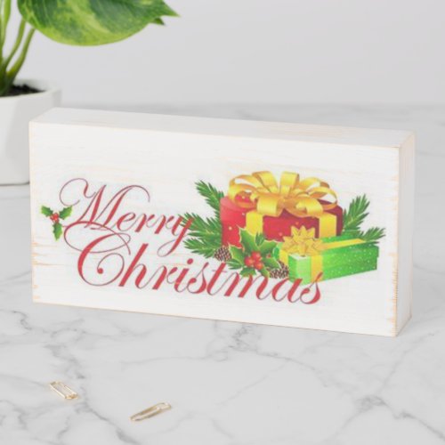 Christmas Wooden Box Sign Merry Christmas