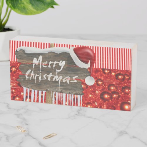 Christmas Wooden Box Sign Merry Christmas