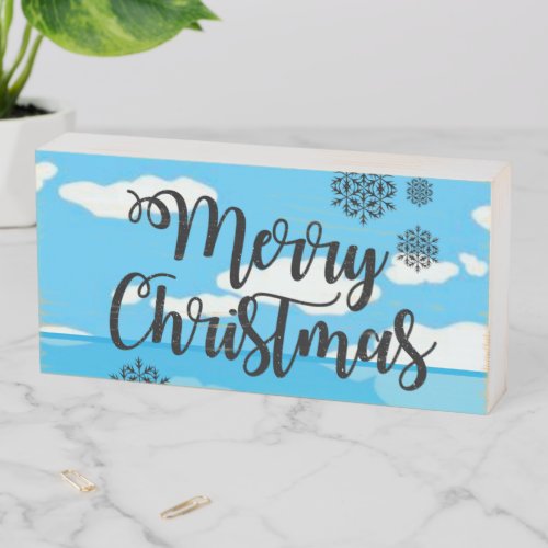 Christmas Wooden Box Sign Merry Christmas