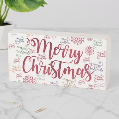 Christmas Wooden Box Sign Merry Christmas