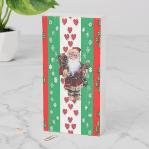 Christmas Wooden Box Sign Santa