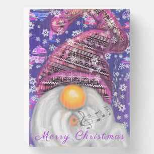 Christmas Wooden Desk Gift with Happy Gnome Box Sign