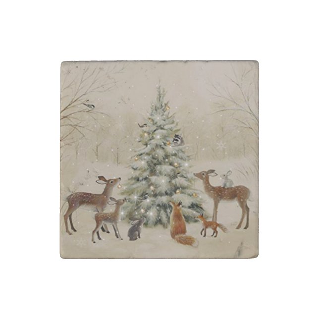 Christmas woodland animal magnet (Front)