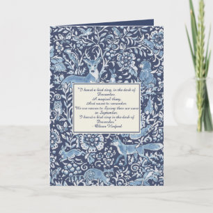 Christmas Woodland Animals Blue Winter Poem Custom Holiday Card