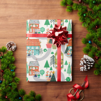 Christmas Woodland Cute Animals Wrapping Paper