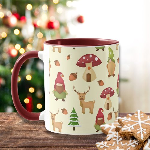 Christmas Woodland Gnome  Holidays Mug