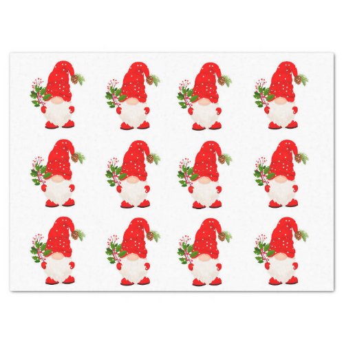 Christmas woodland Gnome Tissue Paper