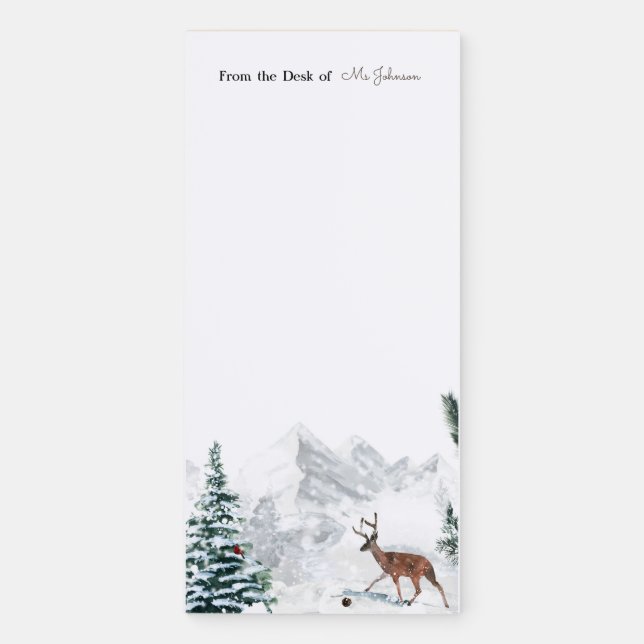 Christmas Woodland Magnetic Notepad (Front)