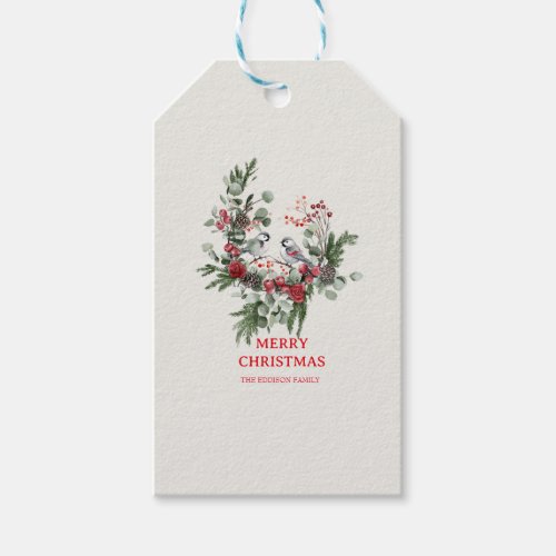 Christmas Woodland Minimalist Simple Holiday 1 Gift Tags