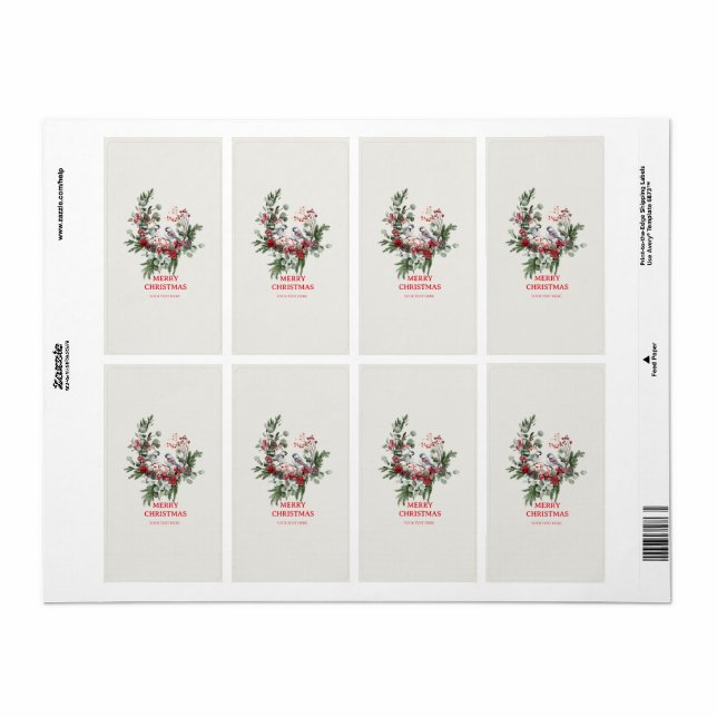 Christmas Woodland Minimalist Simple Holiday 1 Label (Full Sheet)