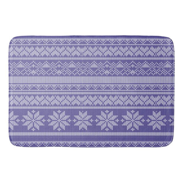 Christmas Wool Knit Sweater Christmas Holiday  Bath Mat (Front)