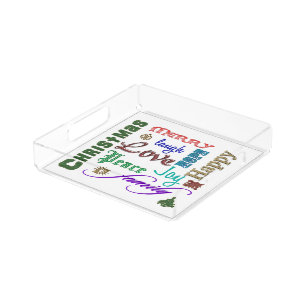 Christmas Word Art Acrylic Tray