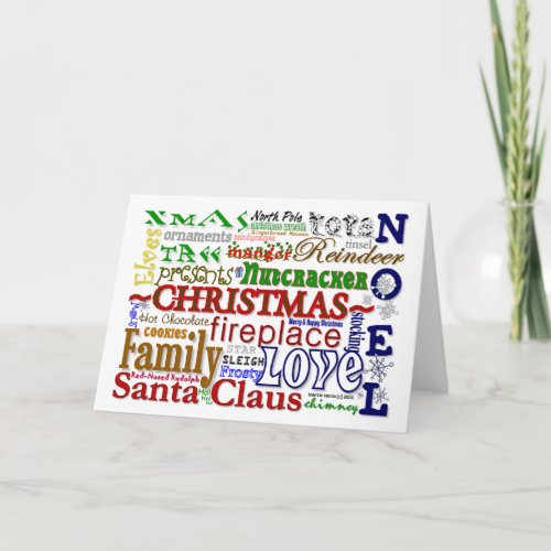Christmas Word-Art - Customizable Card