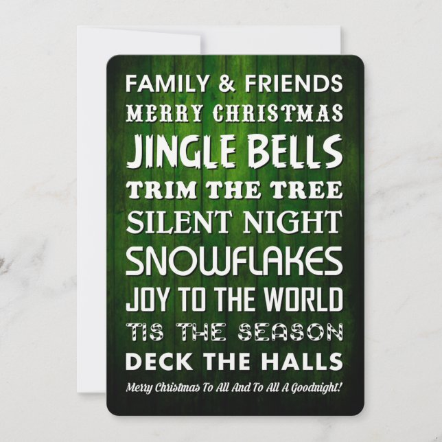 CHRISTMAS WORD ART HOLIDAY CARD (Front)
