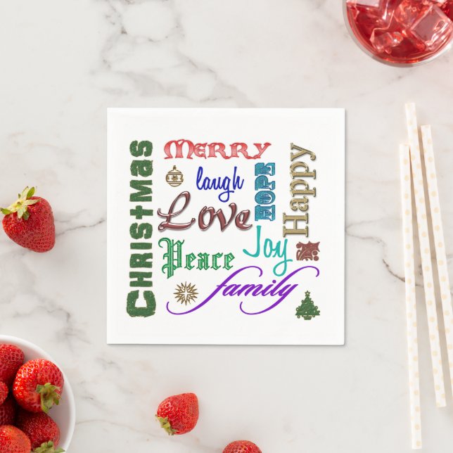 Christmas Word Art Napkins (Insitu)