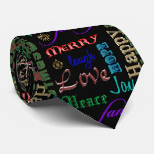 Christmas Word Art Neck Tie