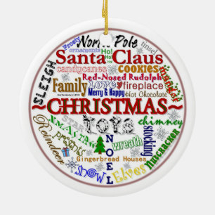 Christmas Word-Art (Personalize w/ Your Photo) Ceramic Ornament