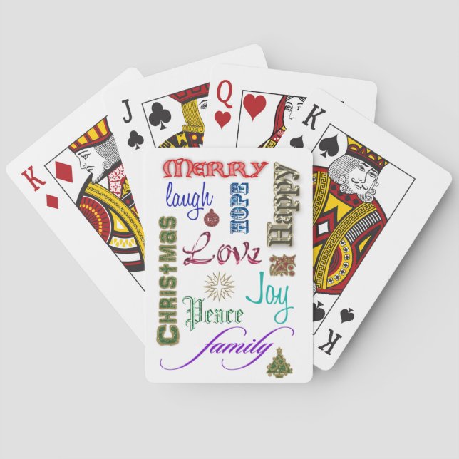 Christmas Word Art Poker Cards (Back)