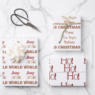 Christmas Word Art Wrapping Paper Sheets