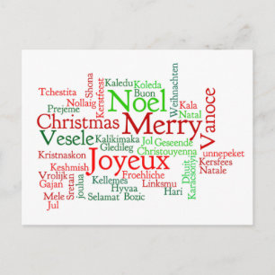 Christmas Word Cloud Holiday Postcard
