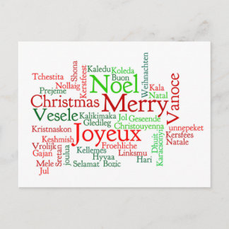 Christmas Word Cloud Holiday Postcard