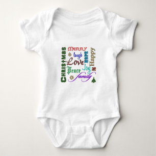 Christmas Word Picture Color Baby Bodysuit